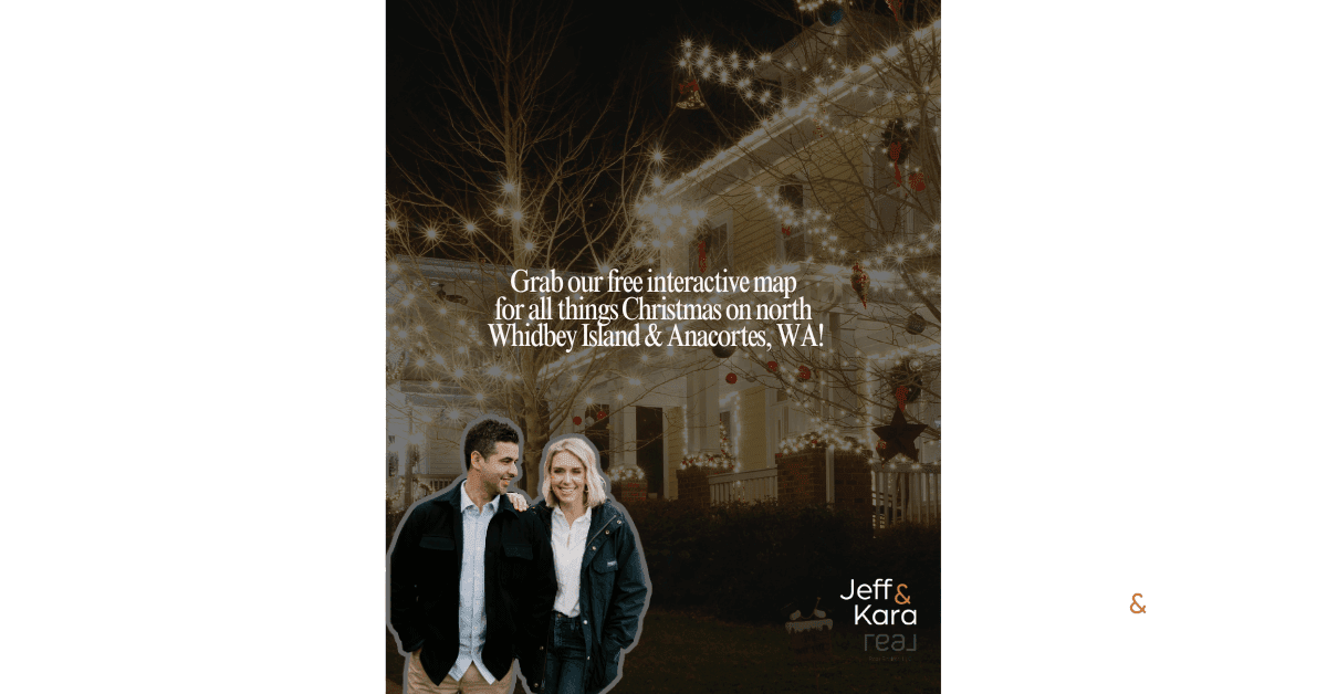 Holiday season events and lights in Oak Harbor on Whidbey Island.