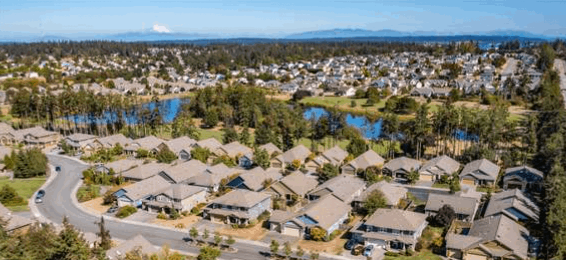 Fairway Point community in Oak Harbor — craftsman homes overlooking Whidbey Golf and Country Club.