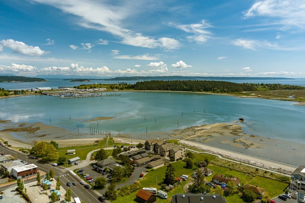 Aerial view of Oak Harbor on Whidbey Island — your local real estate blog hub